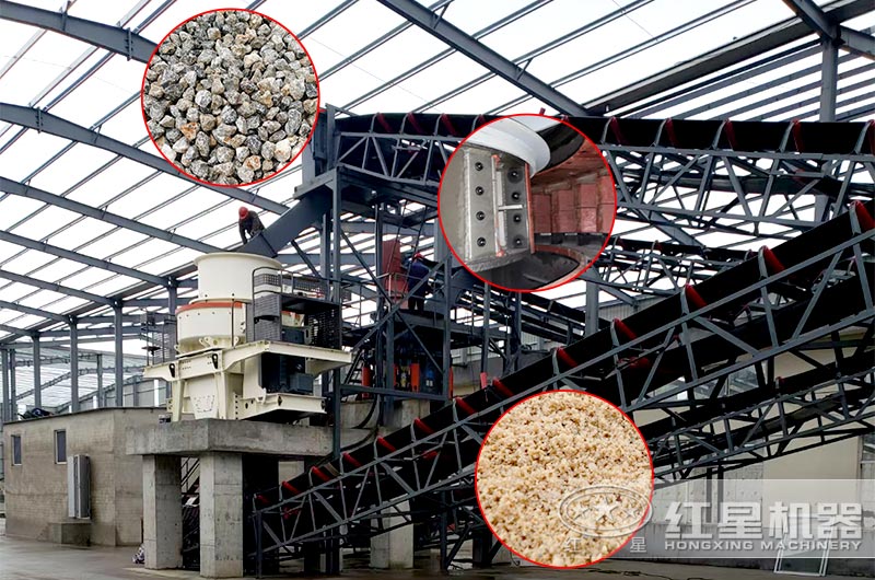 圓錐破和制砂機(jī)配合制砂現(xiàn)場 圓錐破和制砂機(jī)配合制砂現(xiàn)場