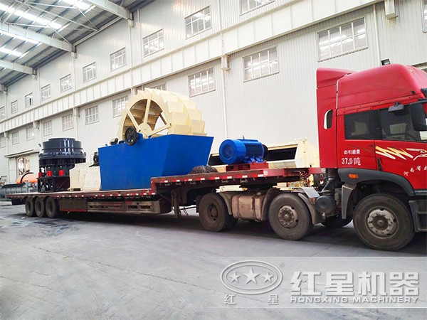 紅星發(fā)往湖南的洗砂機(jī)、破碎機(jī)等設(shè)備