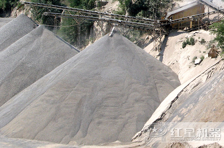 機(jī)制砂成品，一條生產(chǎn)線可有多種規(guī)格成品