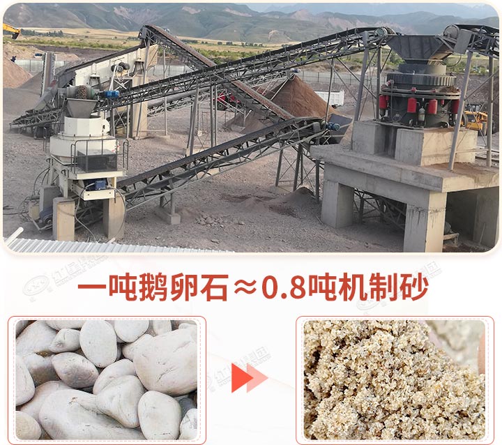 鵝卵石制沙現(xiàn)場 鵝卵石制沙現(xiàn)場