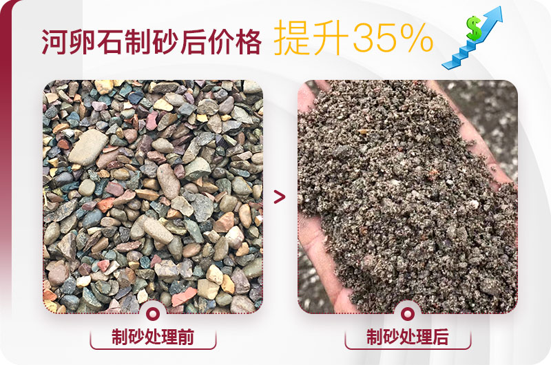 河卵石破碎前后對比 河卵石破碎前后對比