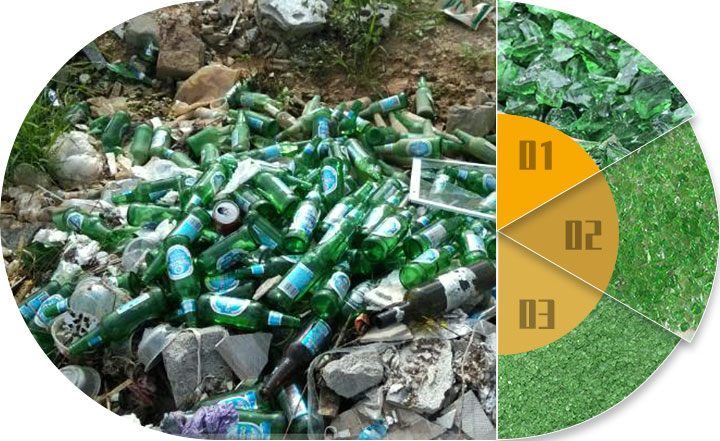 玻璃粉碎成品展示 玻璃粉碎成品展示