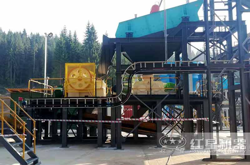 棒磨式制砂機(jī)前段破碎工序 棒磨式制砂機(jī)前段破碎工序